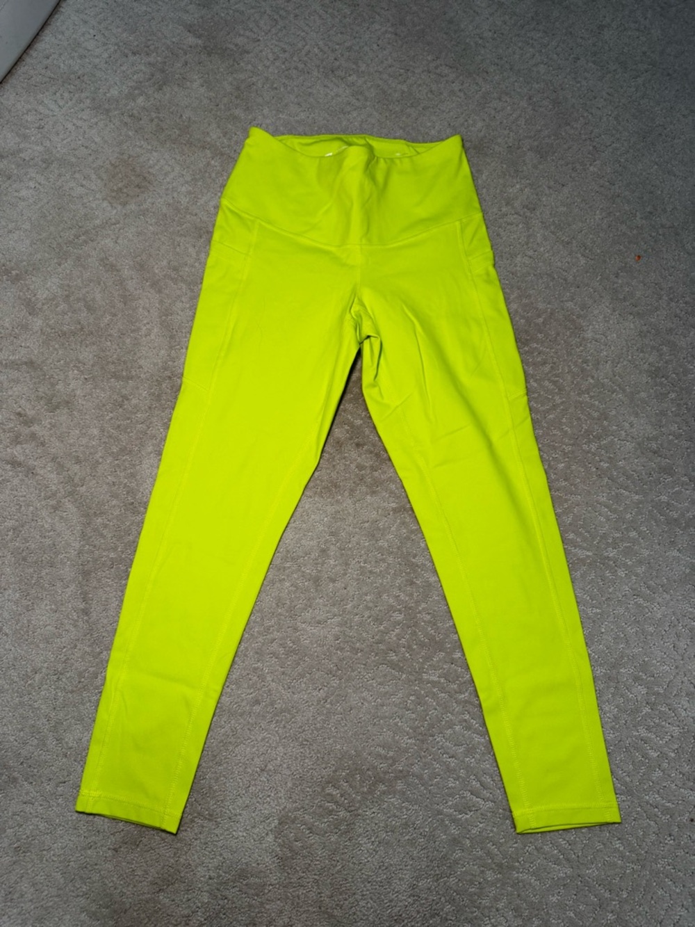 Zella Neon Yellow High-Waist Leggings Size Small